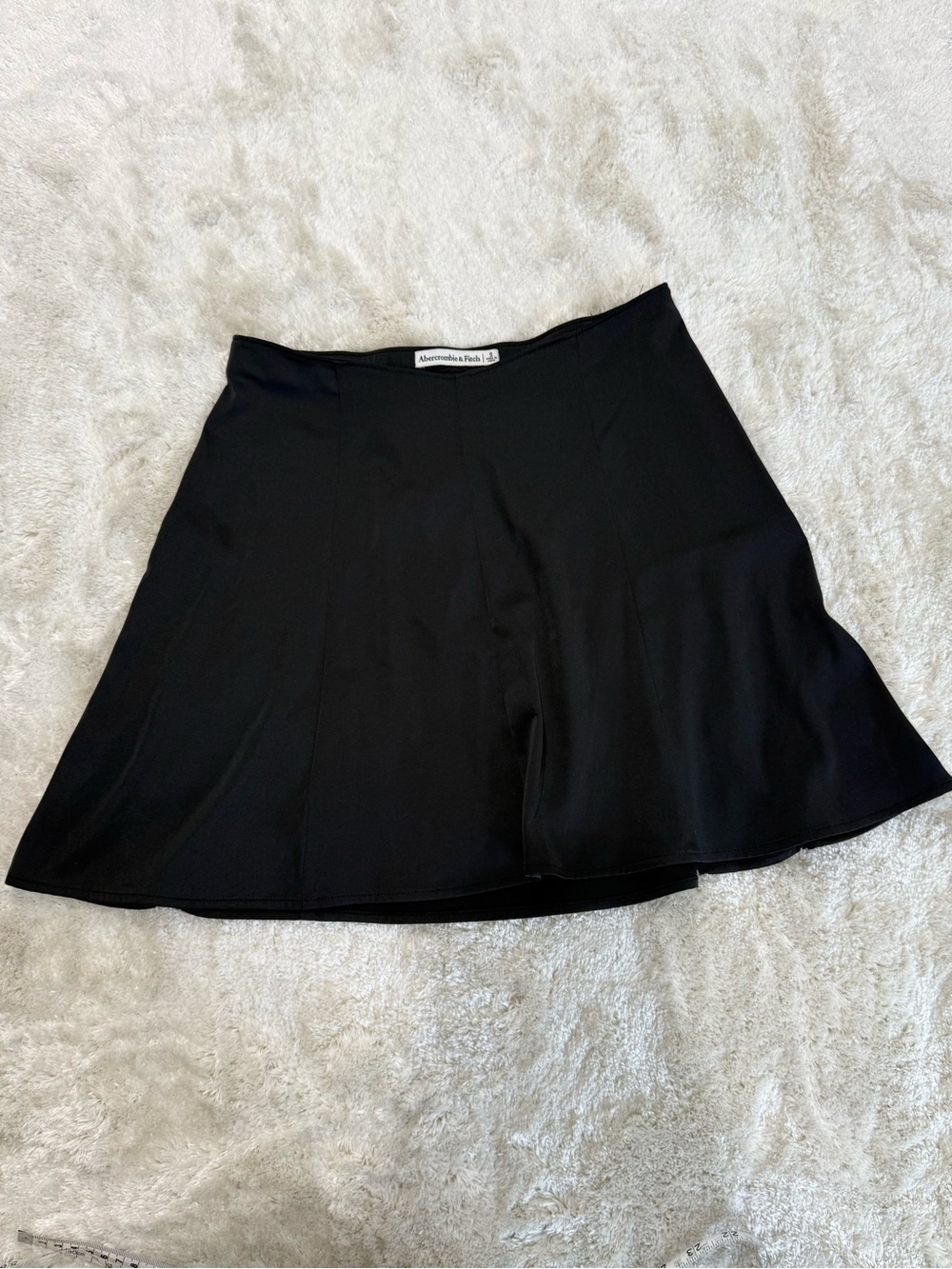 Abercrombie & Fitch Black Satin Flare Mini Skirt Size Small